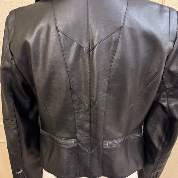 GUESS LOS ANGELS Women’s Black Faux Leather Jacket. Size M - Picture 6 of 12